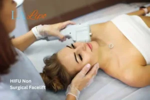 Woman having Hi-Fu to reduce wrinkles Waltham Forest.