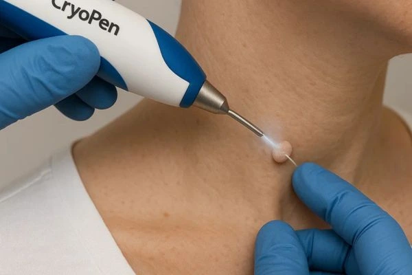 Person receiving Cryotherapy skin tag removal Waltham Forest