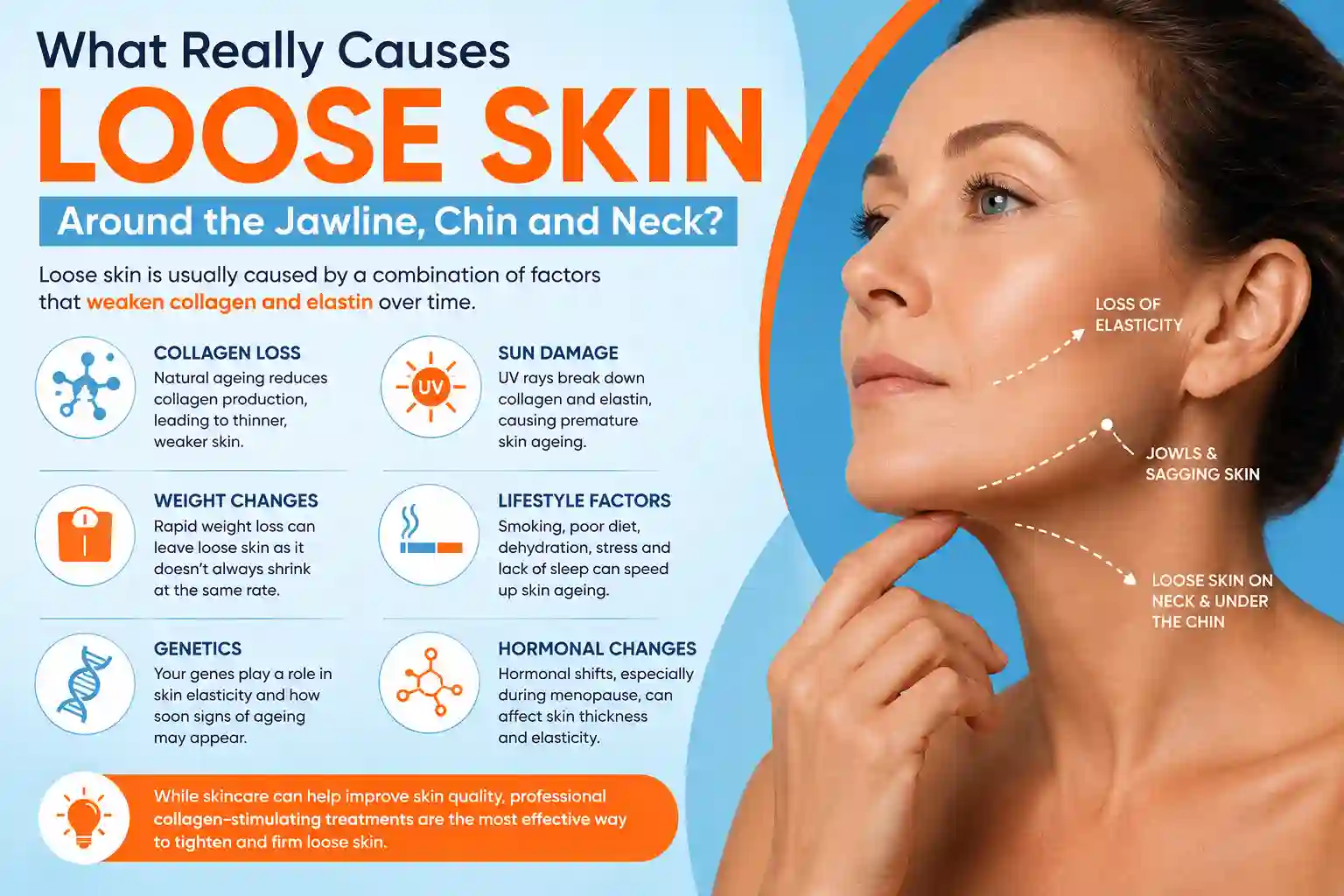 What Really Causes Loose Skin Around the Jawline, Chin and Neck Waltham Forest?